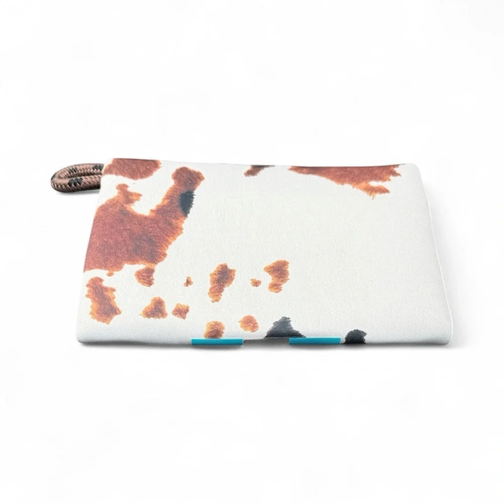 Cow Print Zipper Pouch – Koozie Material, Waterproof Toiletries Pouch